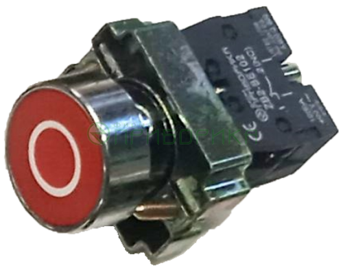 LAY5-BA4322 - кнопка Н.З. с красным толкателем и пиктограммой "0"