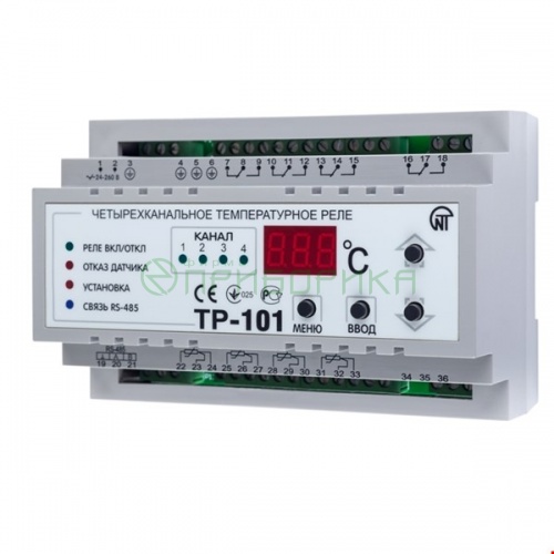 ТР-101 - цифровое температурное четырехканальное реле с управлением по ПИД закону с RS485