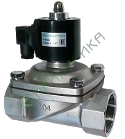 2W-50MNJ AC220V - клапан электромагнитный прямого действия Ду50, Н.З. нерж.сталь+витон