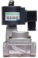 KLS-20N DC24V - клапан электромагнитный с пилотом Ду20, Н.З. нерж+PTFE