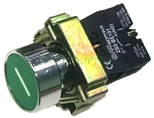 LAY5-BA3311 - кнопка Н.Р. с зеленым толкателем и пиктограммой "I"