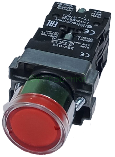 LAY5-BW3465 - кнопка с красной LED подсветкой AC230V, 1НР+1НЗ