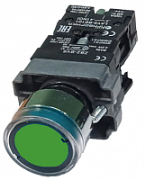 LAY5-BW3361 - кнопка с зеленой LED подсветкой AC230V, 1НР